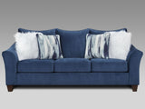 Camero Fabric Pillowback 3-Piece Sofa Set, Navy Blue T2574P195790