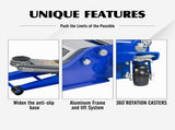 3T Heavy-Duty Horizontal Dual Pump Ground Jack , Steel Racing Ground Jack, Dual 34520193