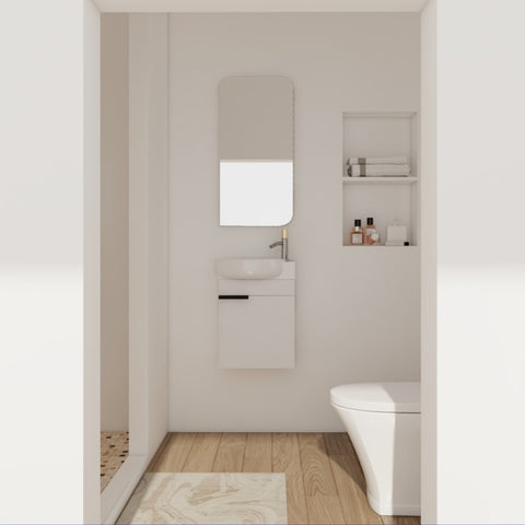 ZUN Soft Close Doors Bathroom Vanity With Sink,16 Inch For Small Bathroom 29152020