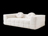 66.5-inch Modern Boneless Couch with Two Circular throw pillows,Skin-friendly lychee-textured W834P366232