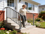 Silver Outdoor 3-Step Iron Handrail 22095406