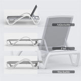 Patio Chaise Lounge Adjustable Aluminum Pool Lounge Chairs with Arm All Weather Pool Chairs for W1859109671