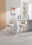 COOLMORE Counter Height Bar Stools Set 2 for Kitchen Counter Solid Wood Legs with a fixed height W1539111146