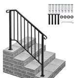 Matte Black Outdoor 3 Level Iron Handrail 45115631