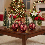6PCS Set 3.9" Christmas Glass Ball Ornaments 3.9x3.9x3.9in Christmas Tree Hanging Decorations for 84434848