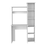 ZUN Versalles Writintg Desk, Two Superior Shelves, Five Cubbies -White B20092000