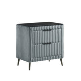 Mavela Wide Wale Corduroy Upholstery Nightstand, Blue T2574P243652