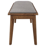 Grey and Natural Walnut Upholstered Dining Bench B062P145521