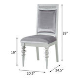 Grey and Platinum Upholstered Side Chairs B062P182702