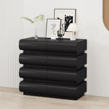 8 Drawer Dresser for Bedroom, Black Dresser No Handle, Modern 8 Chest of Drawers with Wide Storage W757P235733