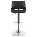 ZUN Black and Chrome Adjustable Bar Stool B062P153495