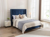 Peyton Upholstered King Bed / 54" High Headboard / Traditional Hand Buttoned Tufting / Nailhead Trim B083P152029