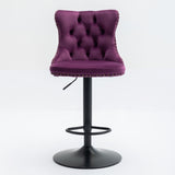 Swivel Velvet Barstools Adjusatble Seat Height from 25-33 Inch,17.7inch base, Modern Upholstered Bar W1143P151487