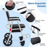 4-in-1 Commode Wheelchair Bedside/Shower/Raised Toilet Seat, 10" Wheels, Foldable, 02069961