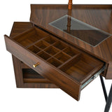 Corner Vanity Desk Set with Storage Cushioned Stool and Charging Station, Triangle Makeup Desk with 79371575