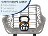 5 Piece Patio Bistro Set with Ottoman, Outdoor Wicker Apartment Balcony Furniture Sets, Rattan Table T2712P305911