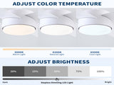 44" Ceiling Fan with Lights & Remote, Matte White Modern Fan, Reversible DC Motor, 6 Speeds, 3-Color W1367P447389