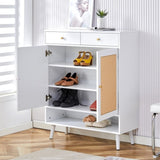 ZUN Modern minimalist storage cabinet, rattan shoe cabinet, bed top cabinet. Beautiful shape, suitable W1151P151509