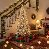 4FT Artificial Plant with 350 Tips Flocked Christmas Tree Snowy PVC Branches Stable Metal Stand Easy 59657549