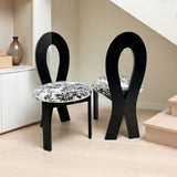 Dining Chairs Set of 2, Key-Design Home Chairs - Linen Upholstered Solid Wooden Dining Chairs with W2700P338557