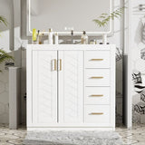 ZUN 36'' Bathroom Vanity with Ceramic Sink Combo, Solid Wood Frame Bathroom Storage Cabinet, N710P243327K