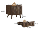 Medieval-style modern double-drawer bedside table with solid wood legs, bedside table, W1706P465285