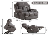 Power Lift Recliner Chair with Heat and Massage Electric Fabric Recliner Chair for Elderly with Side W1807P298721