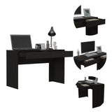 ZUN Acre Writing Computer Desk, Two Drawers -Black B20091889