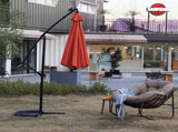 10ft Solar LED Offset Hanging Market Patio Umbrella W640140291