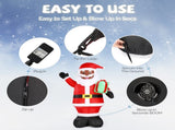 7 FT Lighted Christmas Inflatable Decoration, Inflatable Black Santa Claus Holding Gift, Funny Blow 92959215
