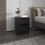 FM FURNITURE Newriver Nightstand with 1 Door and 1 Drawer , Wengue B128P301387