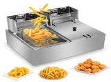 Dual Tank Electric Deep Fryer, 22.8QT/21.6L Large Capacity 110V 3400W with 15806454
