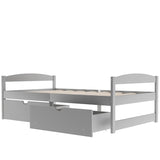 Twin size platform bed, with two drawers, gray WF195910AAE