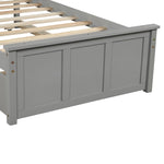ZUN Platform Bed with Twin Size Trundle, Twin Size Frame, Gray 25645437