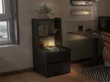 Nightstand with Charging Station, Smart Nightstand with Night Light, Modern Night Stand with 36008625
