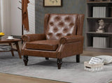 Wood Frame Armchair, Modern Accent Chair Lounge Chair with Sturdy Wood Legs for Living Room Bedroom 07199279