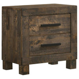 Rustic Golden Brown 2-drawer Nightstand B062P145494