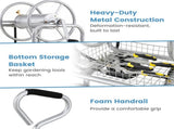 Heavy Duty Garden Hose Reel Cart with 10" Pneumatic Wheels, Large Capacity Hose Winder with Storage 54788785