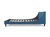 Aspen Vertical Tufted Modern Headboard Platform Bed Set, Queen, Satin Teal Blue Velvet B2719P238506