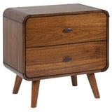 Dark Walnut 2-drawer Nightstand B062P145475