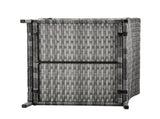 Outdoor Patio Wicker Side Table, Square End Table Bistro Coffee Table with Glass Top Storage Shelf 69794453