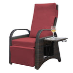 ZUN Outdoor Recliner Chair,2 Buckle Adjustment Mechanism Reclining Lounge Chair and Removable Soft W1889P177621