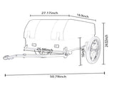 Heavy-Duty Bike Cargo Trailer with Removable Waterproof Cover 88 lbs Capacity, 16" All-Terrain 12431568
