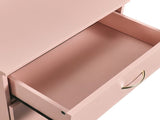 3-Drawer Chest with Faux Rose Gold Handles Drawer Dresser 22.05*12.99*25.98in Pink 03954051