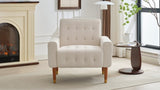 Mirod Classic Biscuit-Style Accent Chair - Comfortable Armrests, Soft Fabric, Elegant Solid Wood N760P202728A