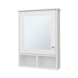 White Medicine Cabinet with Door and Included Mirror B062P252176