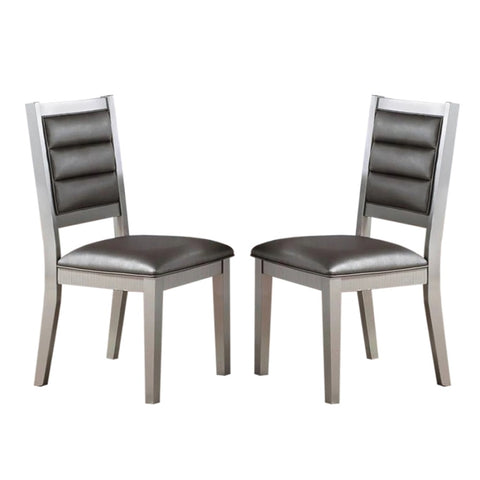 ZUN Set of 2 PU Upholstered Dining Chair, Silver B016P225999