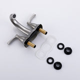2 Handle 4 Inch Centerset Bathroom Sink Faucet with Pop-Up Drain, Brushed Nickel W122460799