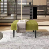UNITED WE WIN Small Ottoman Footstool with Legs, Corduroy Fabric Ottoman Foot Stool with Soft Padded W1568P307256