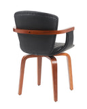 Mid-Century Modern Bentwood Swivel Dining Chairs Heat-Pressed PU Leather Accent Chairs N842P290039B